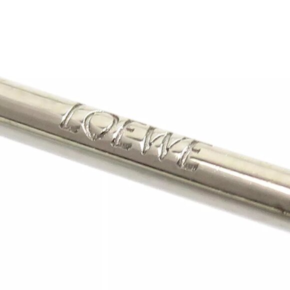 Auth LOEWE Brooch Red/Brown/Silver Leather/Metal - Picture 5 of 10